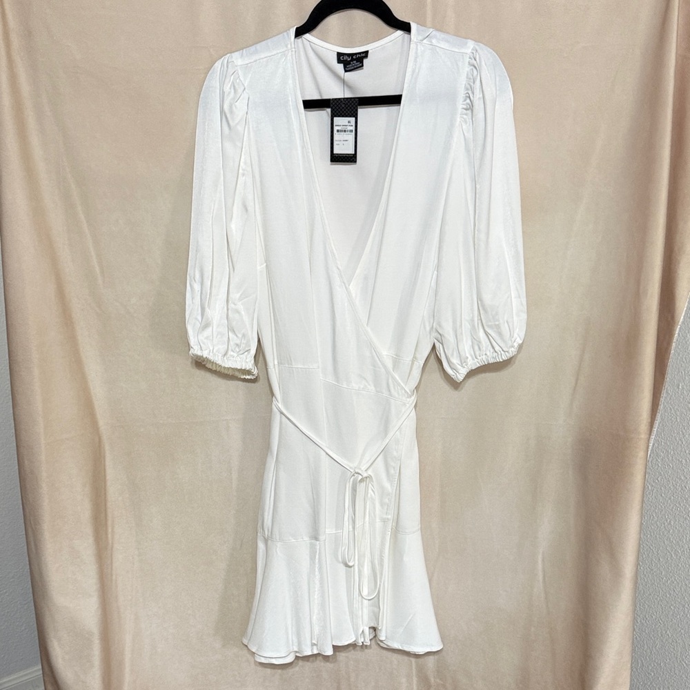 City Chic White Wrap Dress